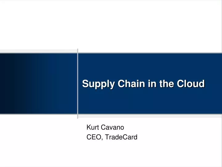 supply chain in the cloud
