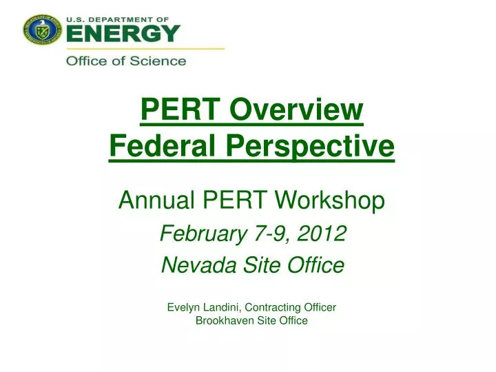 pert overview federal perspective