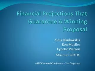 Financial Projections That Guarantee A Winning Proposal