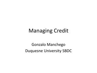 Managing Credit