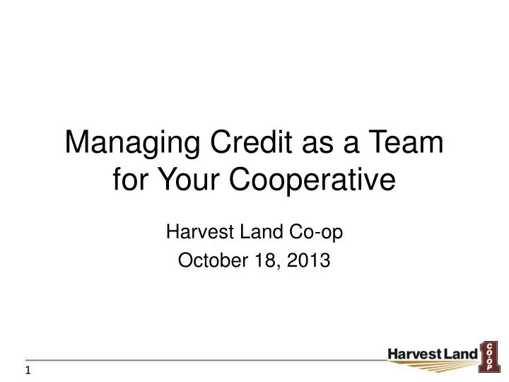 managing credit as a team for your cooperative