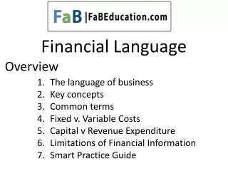 Financial Language