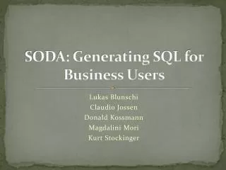 SODA: Generating SQL for Business Users