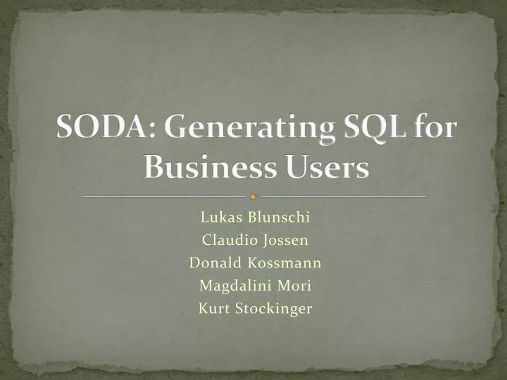 soda generating sql for business users