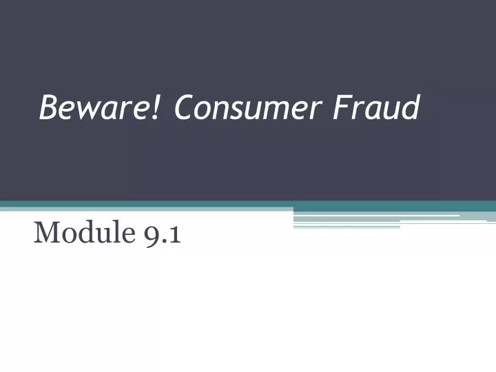 beware consumer fraud