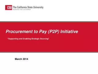 Procurement to Pay ( P2P) Initiative