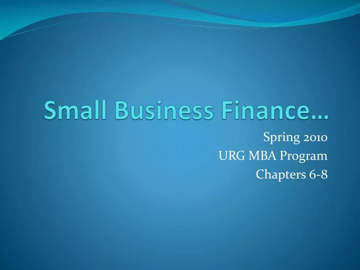 small business finance