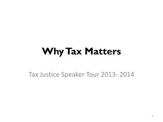 Why Tax Matters