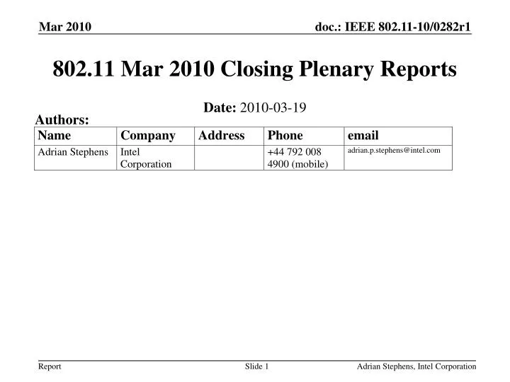 802 11 mar 2010 closing plenary reports