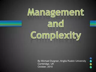 Management and Complexity