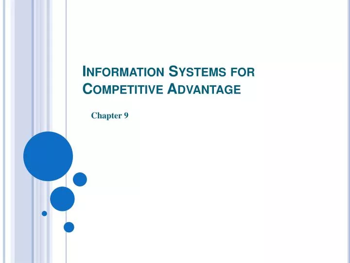 information systems for competitive advantage