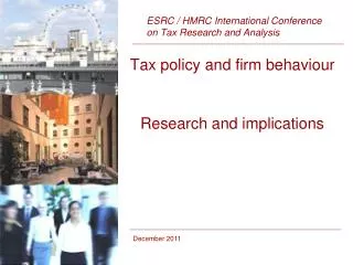 Tax policy and firm behaviour