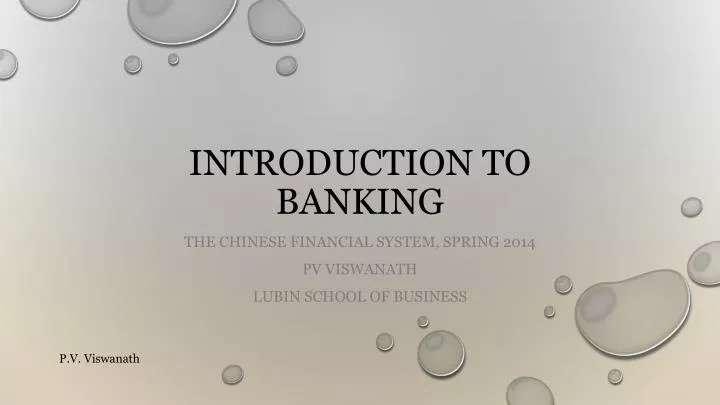 introduction to banking