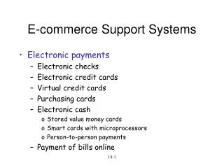 E-commerce Support Systems