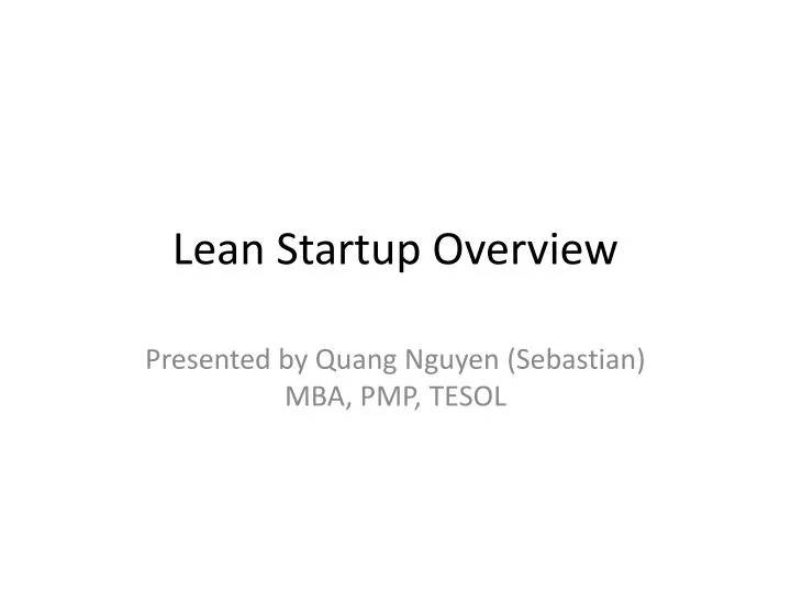 lean startup overview