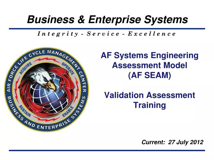 af systems engineering assessment model af seam validation assessment training