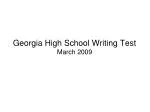 Georgia High School Writing Test March 2009
