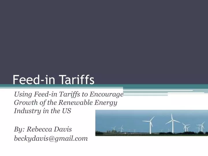 feed in tariffs