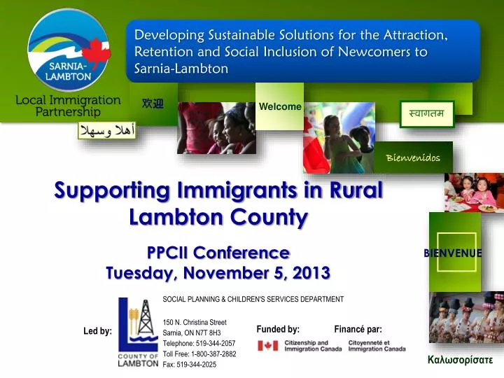 supporting immigrants in rural lambton county ppcii conference tuesday november 5 2013
