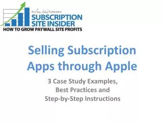 Selling Subscription Apps through Apple