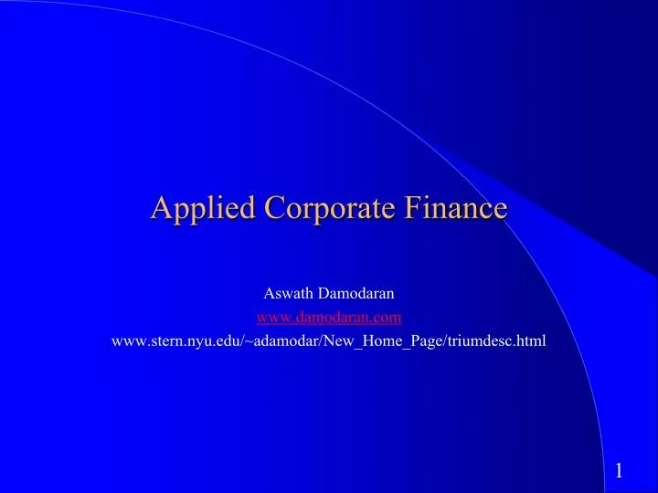 applied corporate finance
