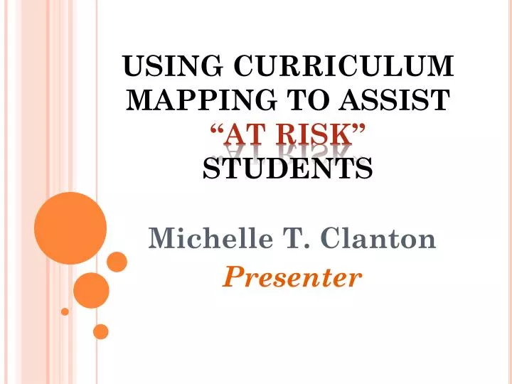 using curriculum mapping to assist at risk students
