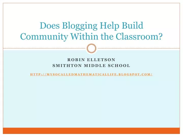 does blogging help build community within the classroom