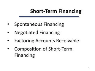 Short-Term Financing