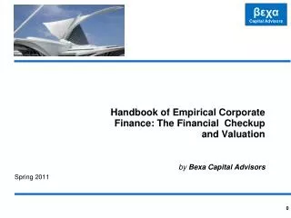 Handbook of Empirical Corporate Finance: The Financial Checkup and Valuation by Bexa Capital Advisors