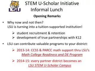 STEM U-Scholar Initiative Informal Lunch