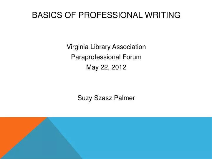 basics of professional writing
