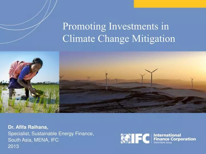 promoting investments in climate change mitigation