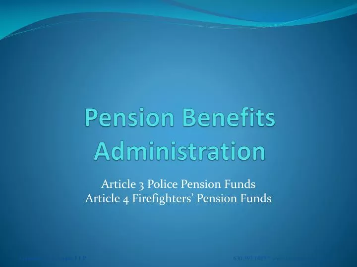 pension benefits administration