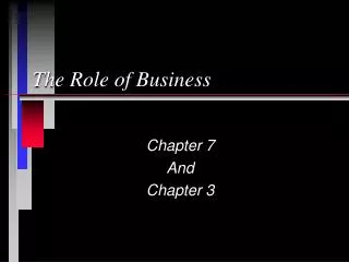 The Role of Business