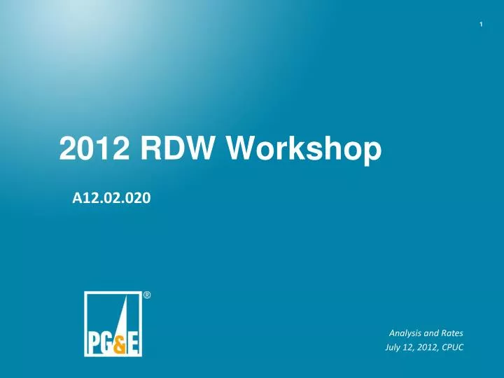 2012 rdw workshop