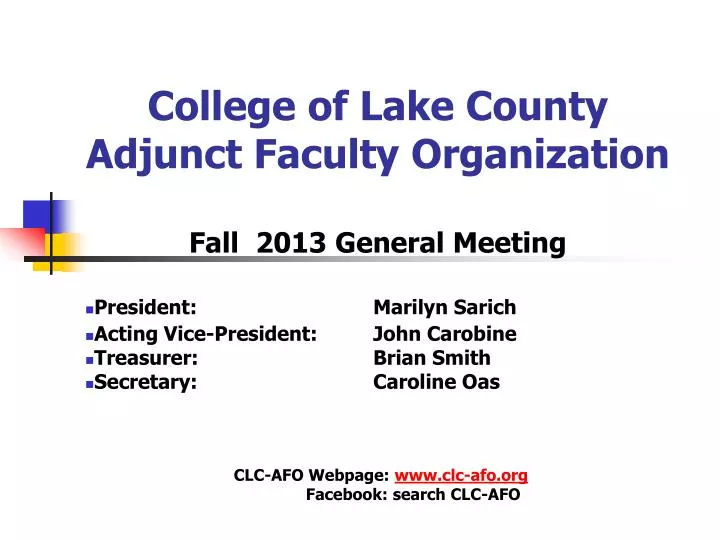 college of lake county adjunct faculty organization