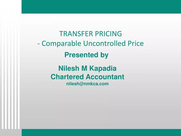 transfer pricing comparable uncontrolled price