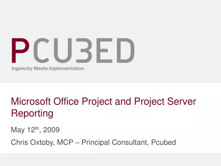 microsoft office project and project server reporting