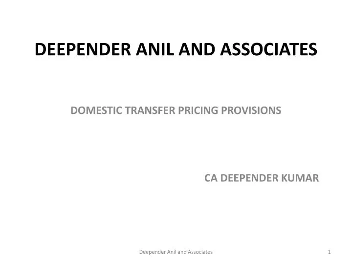 deepender anil and associates