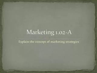 Marketing 1.02-A