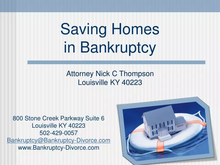 saving homes in bankruptcy