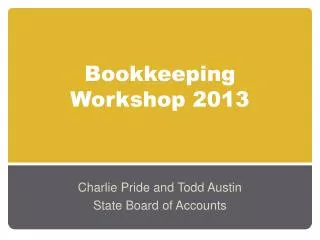 Bookkeeping Workshop 2013