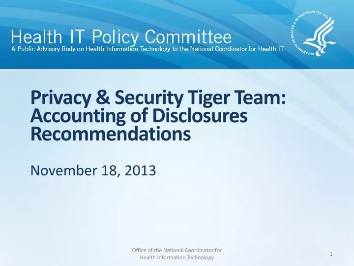 privacy security tiger team accounting of disclosures recommendations