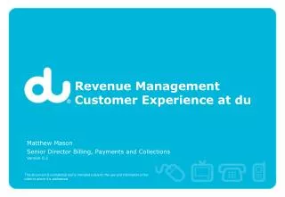 Revenue Management Customer Experience at du