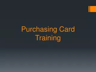 Purchasing Card Training