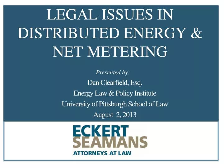 legal issues in distributed energy net metering