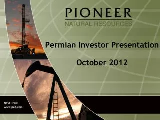Permian Investor Presentation October 2012