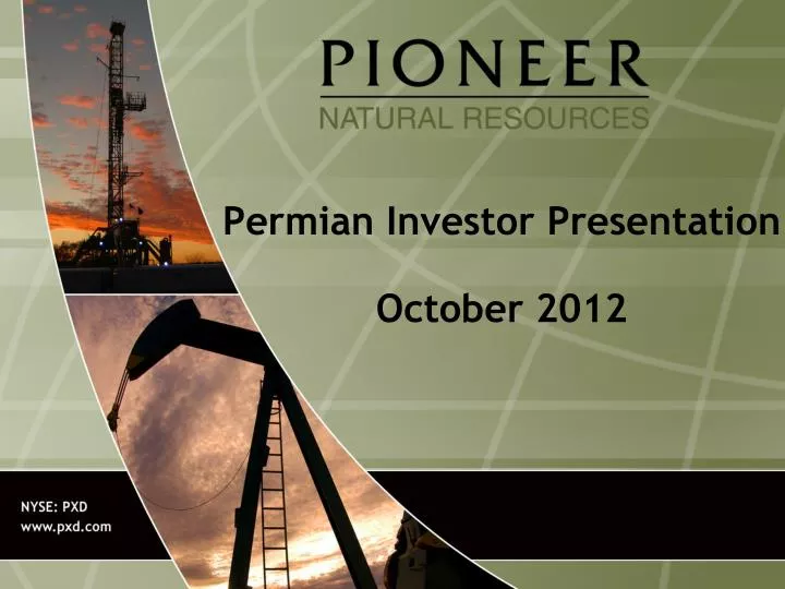 permian investor presentation october 2012