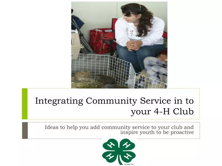 integrating community service in to your 4 h club