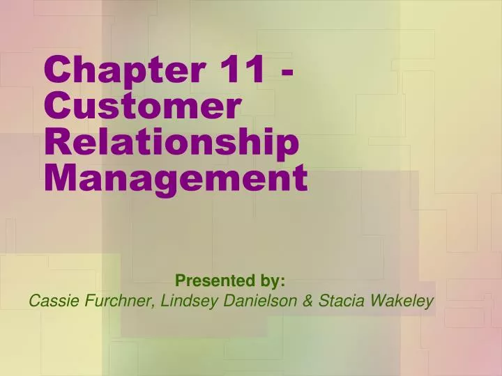 chapter 11 customer relationship management